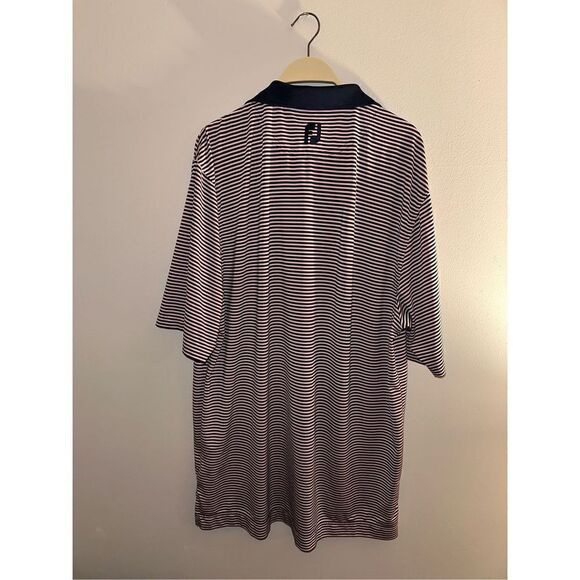 Striped Footjoy Polo Pink Navy Golf Polo Large - Picture 3 of 3